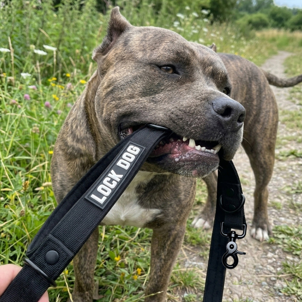 LOCK DOG bissfeste Hundeleine mit Scherenkarabiner