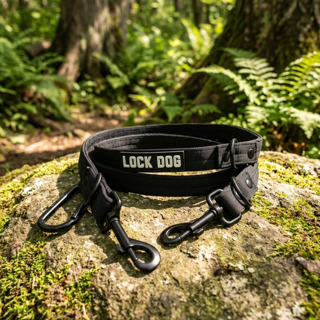 LOCK DOG bite-proof dog leash with bolt carabiner